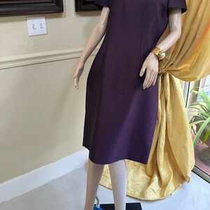 Tahari Deep Purple Midi Dress